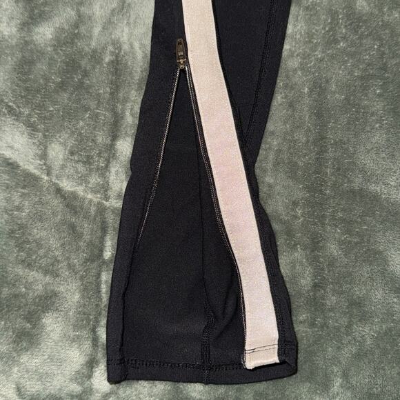 Athleta Metro Tight Leggings Women's ST Black Side Striped Ankle Zip Activewear - Picture 3 of 9